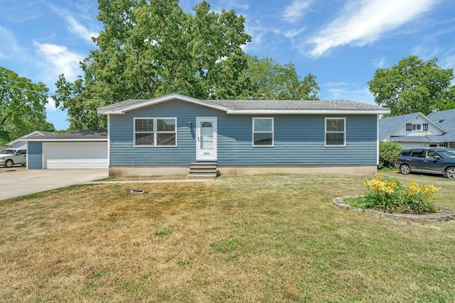 25034 S Center St, Channahon, IL 60410 - single story home with entry steps, a front lawn, and a garage