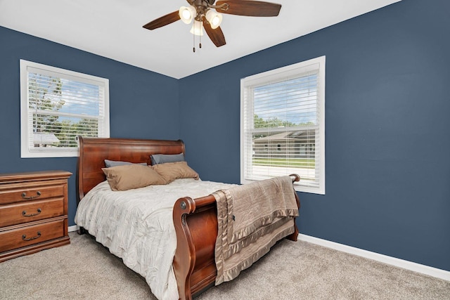 25034 S Center St, Channahon, IL 60410 - bedroom featuring carpet floors, multiple windows, and a ceiling fan