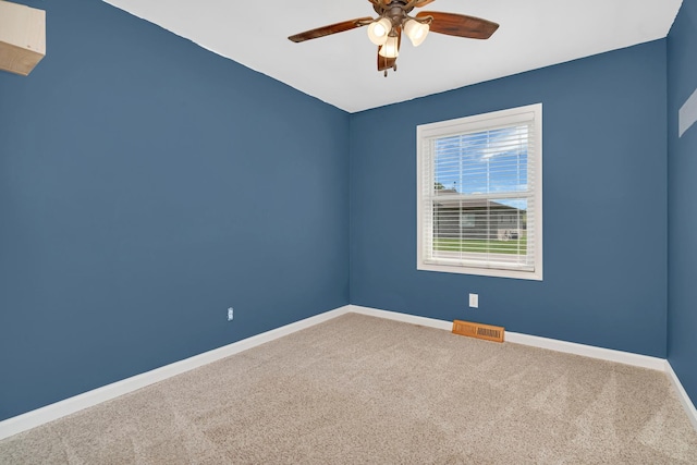 25034 S Center St, Channahon, IL 60410 - empty room featuring carpet flooring and ceiling fan