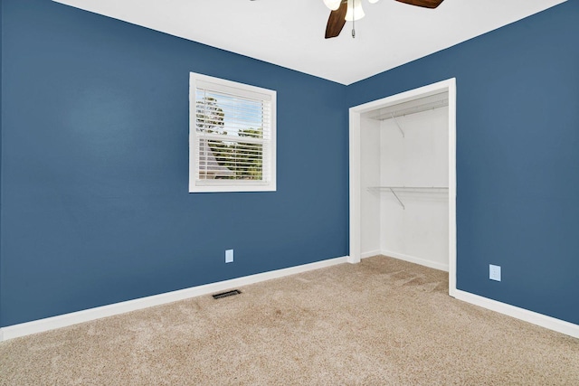 25034 S Center St, Channahon, IL 60410 - unfurnished bedroom with a closet, carpet floors, and ceiling fan
