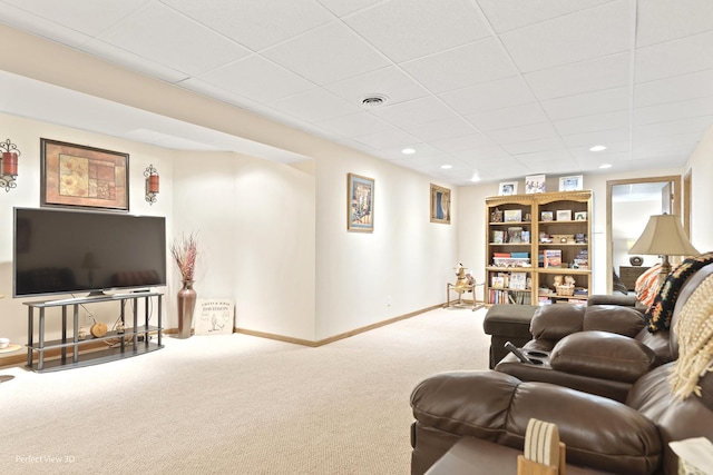 3710 W Nettle Creek Dr, Morris, IL 60450 - carpeted living area featuring recessed lighting and a drop ceiling