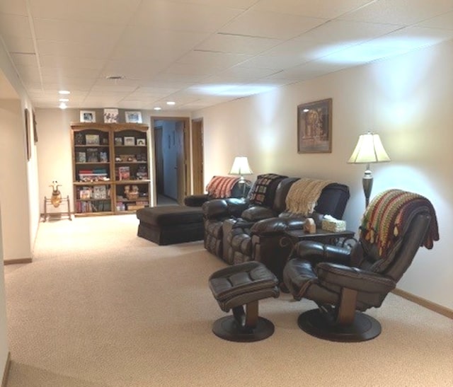 3710 W Nettle Creek Dr, Morris, IL 60450 - carpeted living room featuring a paneled ceiling