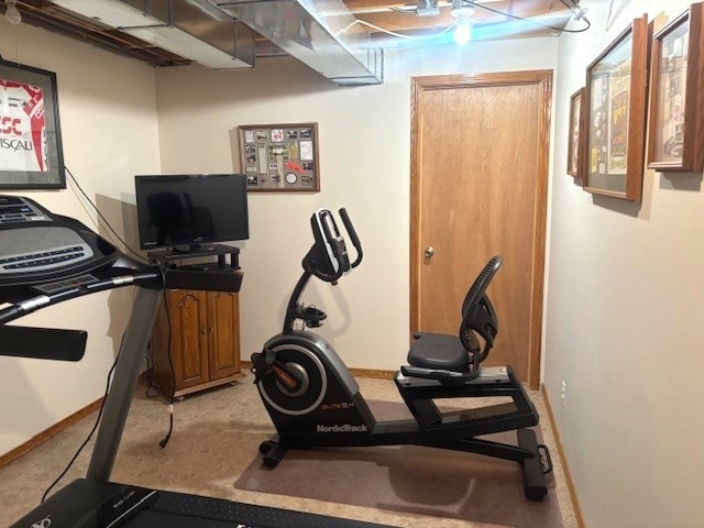 3710 W Nettle Creek Dr, Morris, IL 60450 - workout room with baseboards