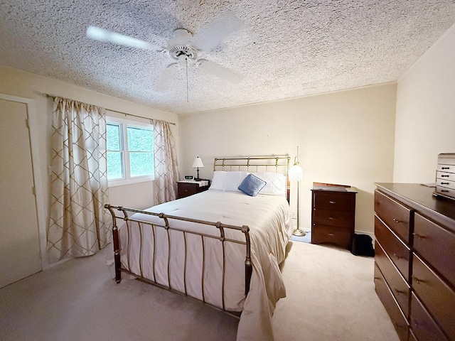 42W396 Hawthorne Ct, Saint Charles, IL 60175 - bedroom featuring carpet flooring, a textured ceiling, and ceiling fan
