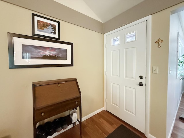 42W396 Hawthorne Ct, Saint Charles, IL 60175 - foyer featuring dark wood-style floors and vaulted ceiling