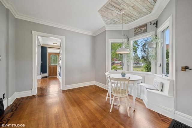 241 Hoy Ave, Woodstock, IL 60098 - dining area featuring healthy amount of natural light, wood finished floors, and crown molding