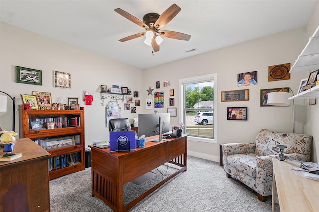 1807 E Fairfield Cir, Urbana, IL 61802 - office area with carpet and ceiling fan