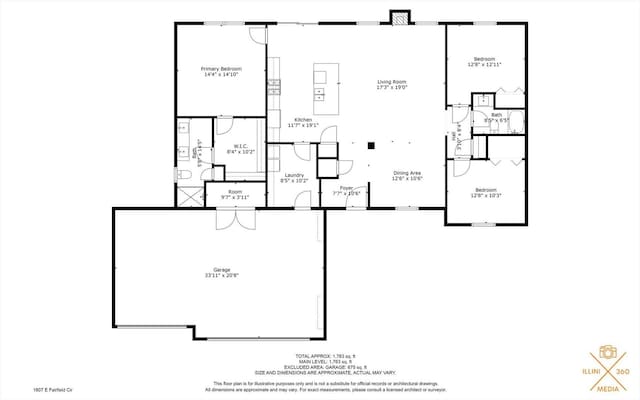 1807 E Fairfield Cir, Urbana, IL 61802 - view of floor plan / room layout
