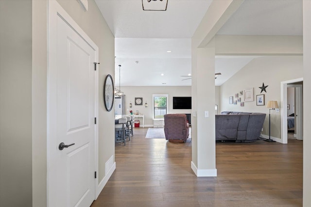 1807 E Fairfield Cir, Urbana, IL 61802 - hall featuring wood finished floors and recessed lighting