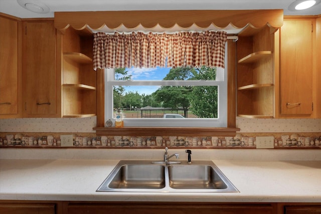 405 E Madison St, Pesotum, IL 61863 - kitchen featuring open shelves and light countertops