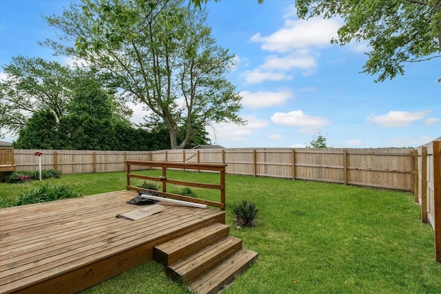 405 E Madison St, Pesotum, IL 61863 - fenced backyard featuring a deck