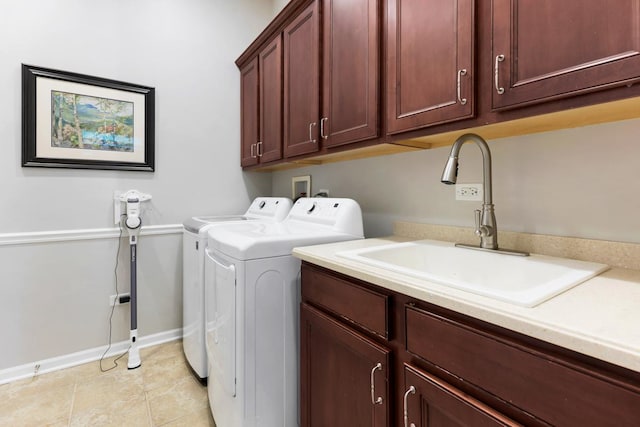 846 Colchester Dr, Oswego, IL 60543 - washroom featuring cabinet space, separate washer and dryer, and light tile patterned floors