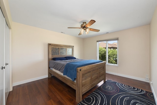 12912 Mill Dr E, Palos Park, IL 60464 - bedroom featuring wood finished floors, a ceiling fan, and a closet