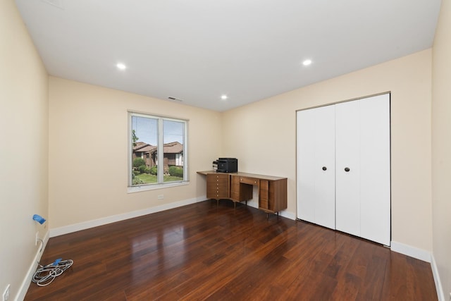 12912 Mill Dr E, Palos Park, IL 60464 - unfurnished office with dark wood-style floors and recessed lighting