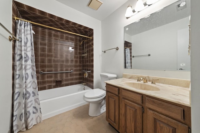 12912 Mill Dr E, Palos Park, IL 60464 - full bathroom featuring vanity, shower / bath combination with curtain, and tile patterned flooring