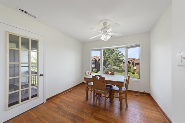 12912 Mill Dr E, Palos Park, IL 60464 - dining area featuring wood-type flooring and ceiling fan