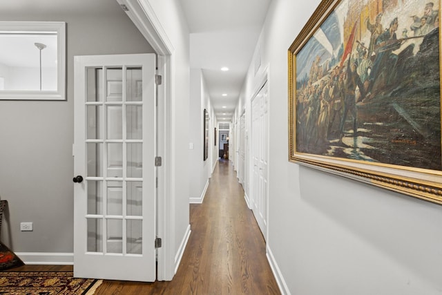 3547 N Fremont St Unit 1N, Chicago, IL 60657 - corridor with dark wood-style floors and recessed lighting