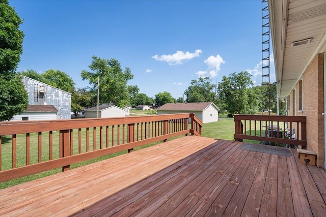 200 S Madison St, Towanda, IL 61776 - wooden terrace with a yard