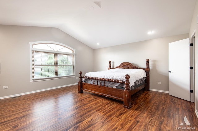 8619 Koehler Dr, Tinley Park, IL 60487 - bedroom with vaulted ceiling and wood finished floors