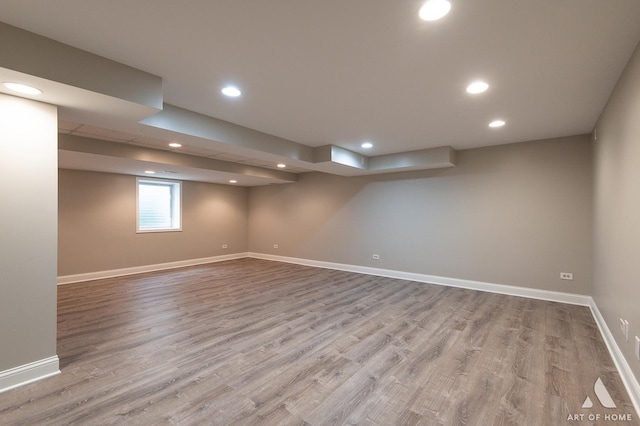 8619 Koehler Dr, Tinley Park, IL 60487 - basement with recessed lighting and wood finished floors