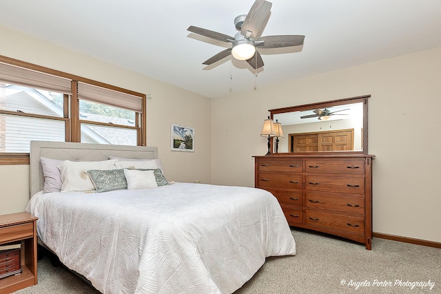3406 W Bretons Dr, Mchenry, IL 60050 - bedroom with light carpet and ceiling fan
