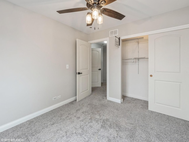 11880 Everglades Rd, Huntley, IL 60142 - unfurnished bedroom with carpet floors, a closet, and a ceiling fan