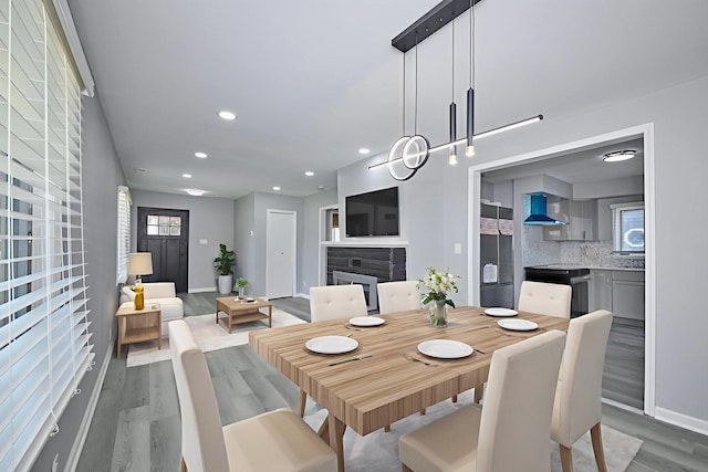 257 N Grace St, Lombard, IL 60148 - dining area featuring wood finished floors and recessed lighting