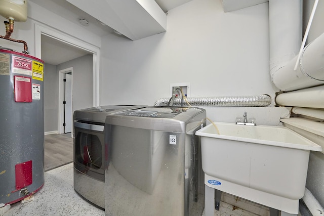 257 N Grace St, Lombard, IL 60148 - laundry area with electric water heater and washing machine and dryer
