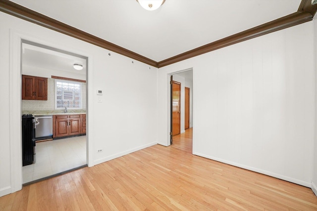 3901 N Neva Ave, Chicago, IL 60634 - spare room with light wood-type flooring and crown molding