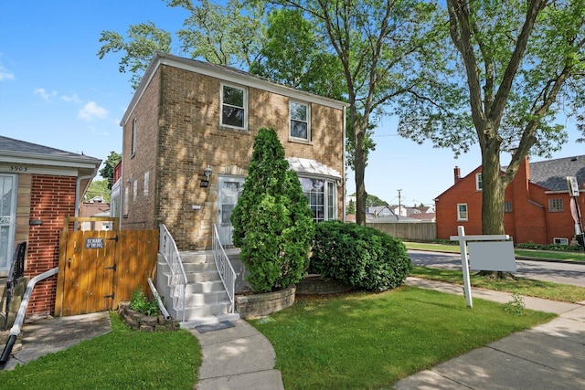 3901 N Neva Ave, Chicago, IL 60634 - view of front of house with brick siding and a gate