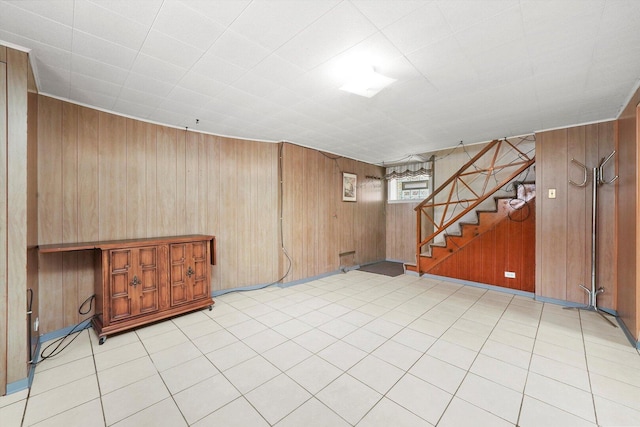 3901 N Neva Ave, Chicago, IL 60634 - below grade area with wood walls and stairs