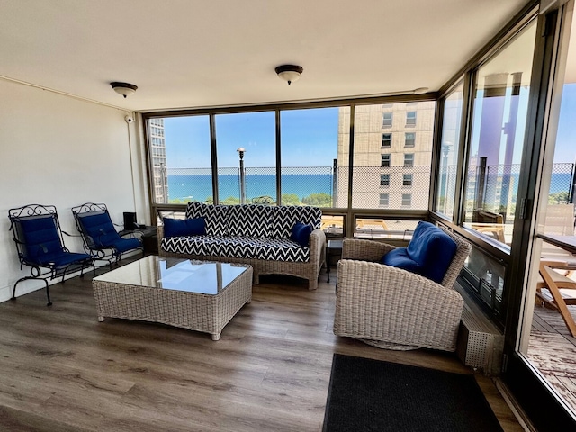 360 W Wellington Ave Unit 13E, Chicago, IL 60657 - living room with a wall of windows and wood finished floors