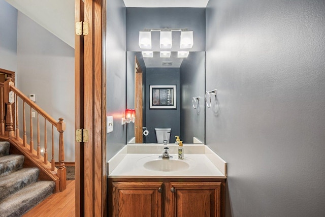 5509 Hickory Grove Ct, Plainfield, IL 60586 - bathroom with wood finished floors and vanity