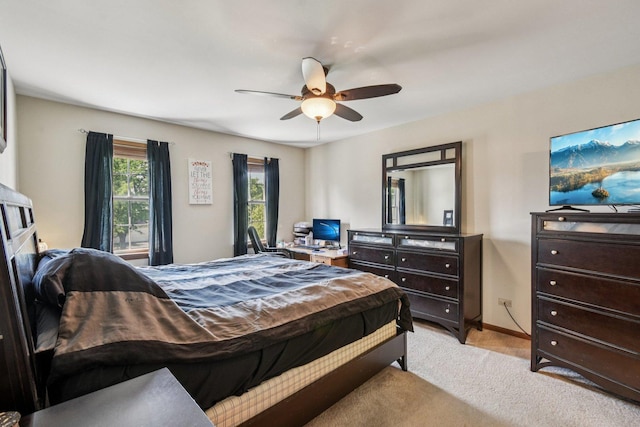 5509 Hickory Grove Ct, Plainfield, IL 60586 - bedroom with light carpet and a ceiling fan