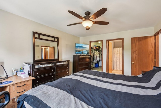 5509 Hickory Grove Ct, Plainfield, IL 60586 - bedroom featuring a spacious closet and a ceiling fan