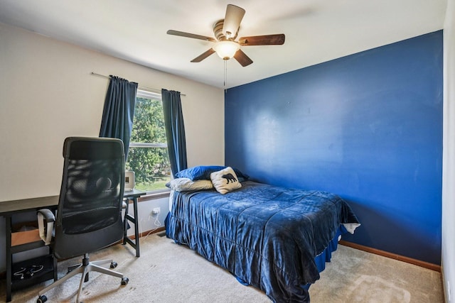 5509 Hickory Grove Ct, Plainfield, IL 60586 - carpeted bedroom featuring an office area and ceiling fan