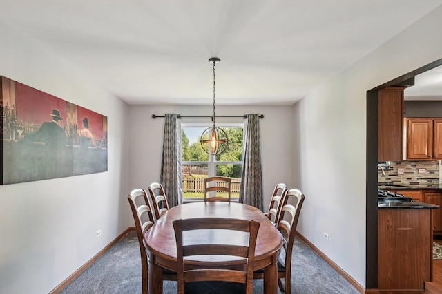 5509 Hickory Grove Ct, Plainfield, IL 60586 - dining room with carpet and a chandelier
