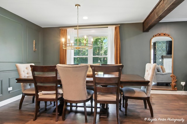 22039 W N Ave, Antioch, IL 60002 - dining space featuring a chandelier, dark wood finished floors, and recessed lighting