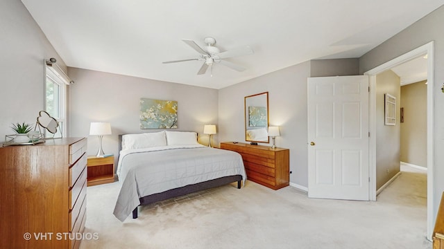 654 Linden Dr, Carol Stream, IL 60188 - bedroom featuring light carpet and ceiling fan
