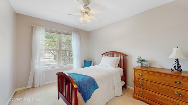 654 Linden Dr, Carol Stream, IL 60188 - bedroom featuring light carpet and ceiling fan