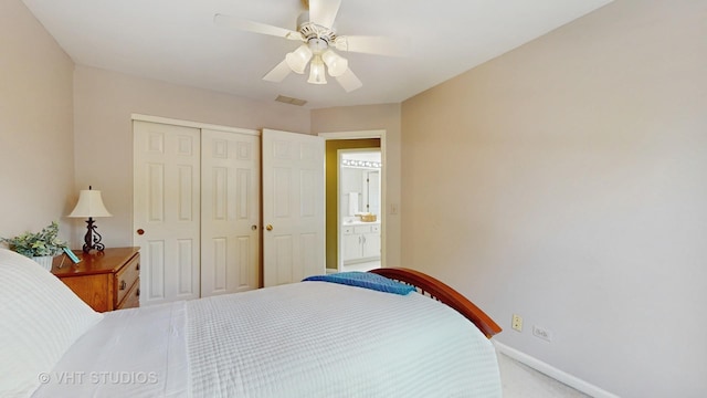 654 Linden Dr, Carol Stream, IL 60188 - carpeted bedroom featuring a closet and ceiling fan