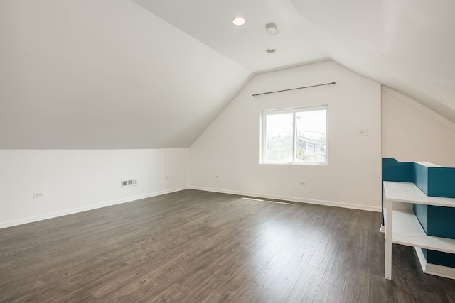 1833 Cuyler Ave, Berwyn, IL 60402 - additional living space featuring vaulted ceiling, dark wood-type flooring, and recessed lighting
