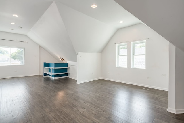 1833 Cuyler Ave, Berwyn, IL 60402 - bonus room featuring lofted ceiling, dark wood-type flooring, and recessed lighting