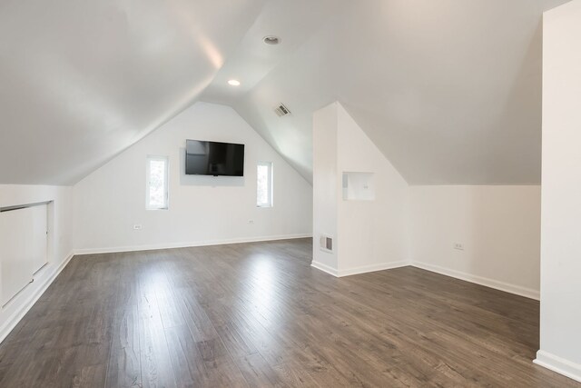 1833 Cuyler Ave, Berwyn, IL 60402 - additional living space featuring dark wood finished floors, lofted ceiling, and recessed lighting
