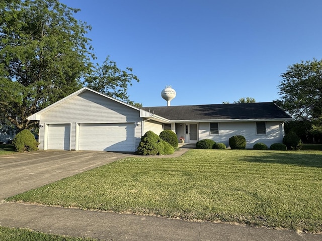 532 E 2nd St, Herscher, IL 60941 - ranch-style house featuring an attached garage, a front yard, and driveway