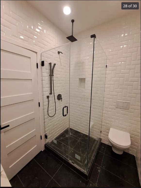 1634 W 38th St, Chicago, IL 60609 - bathroom featuring tile patterned flooring and a stall shower