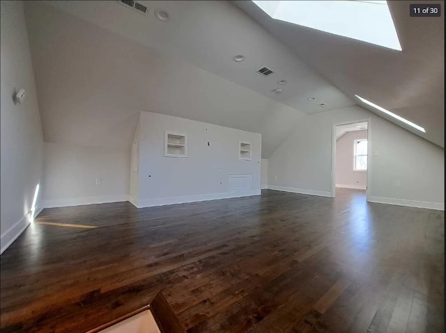 1634 W 38th St, Chicago, IL 60609 - bonus room with a skylight, dark wood-style floors, and lofted ceiling