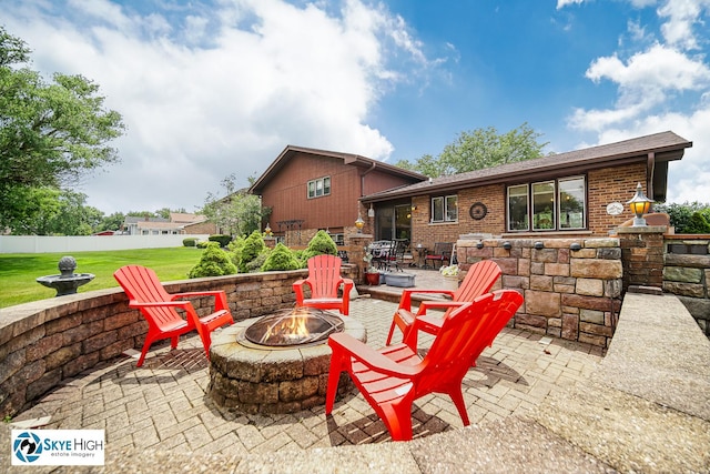 14463 S Canvasback Ct, Homer Glen, IL 60491 - view of patio featuring a fire pit