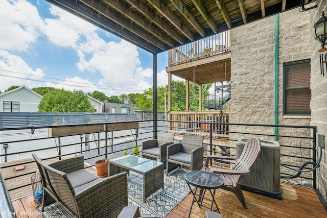 2930 N Damen Ave Unit 2, Chicago, IL 60618 - wooden deck with outdoor lounge area