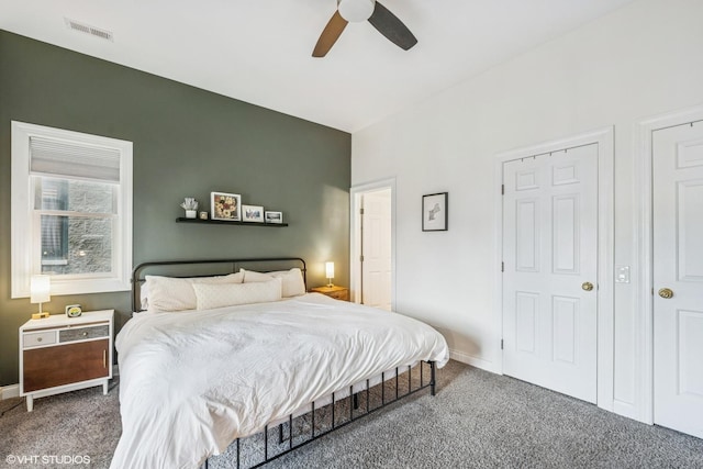 2930 N Damen Ave Unit 2, Chicago, IL 60618 - bedroom with carpet floors and ceiling fan